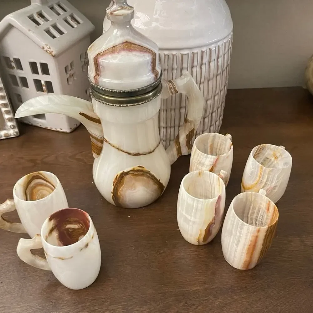 Vintage Onyx turkish tea set for 6
